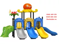 Cầu trượt liên hoàn 4 máng trượt đơn