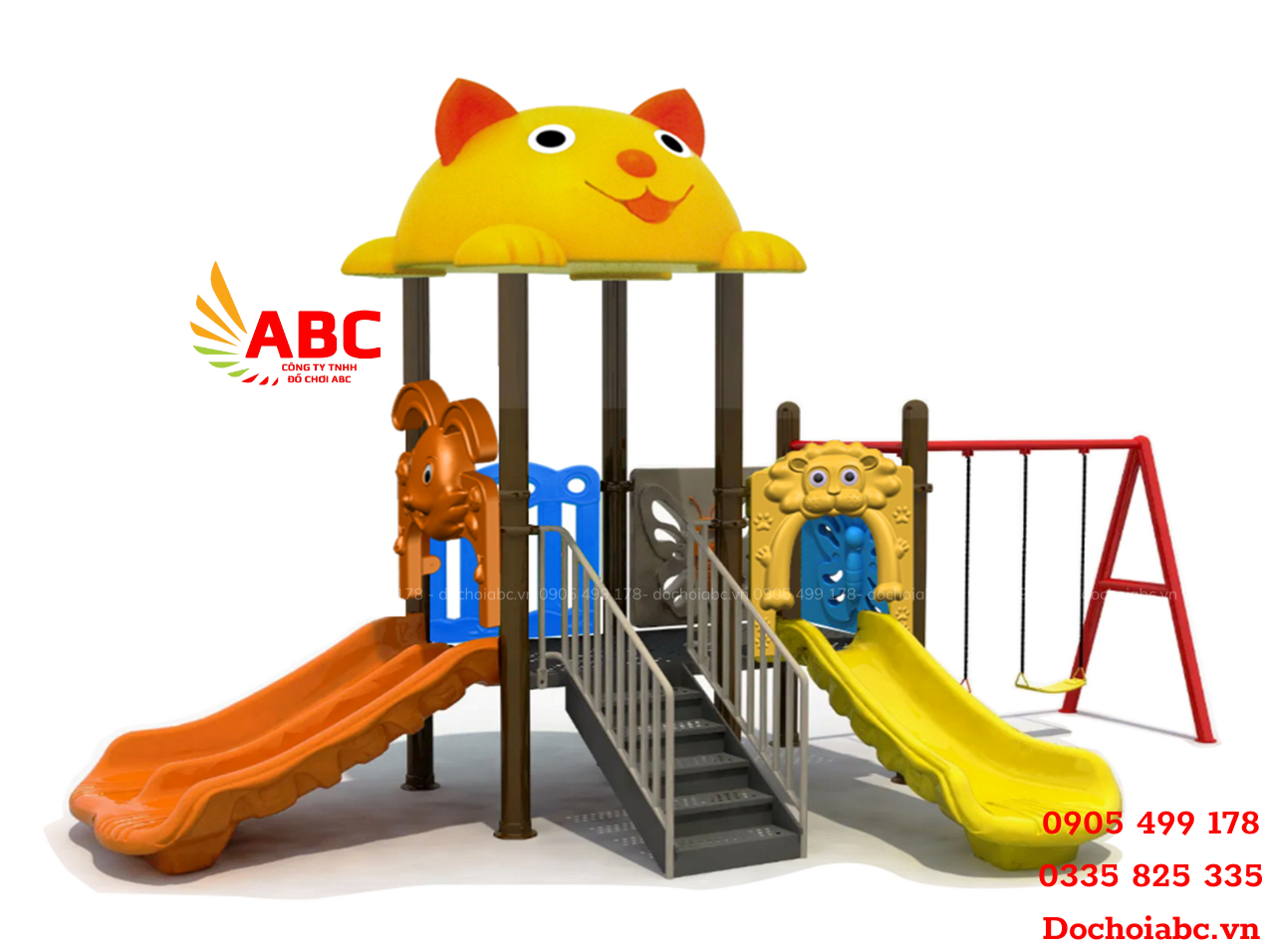 Bộ liên hoàn 1 khối kết hợp xích đu 2 ghế