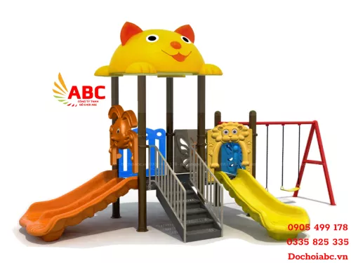Bộ liên hoàn 1 khối kết hợp xích đu 2 ghế