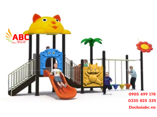 Cầu trượt mái mèo liên hoàn cầu thăng bằng dao động