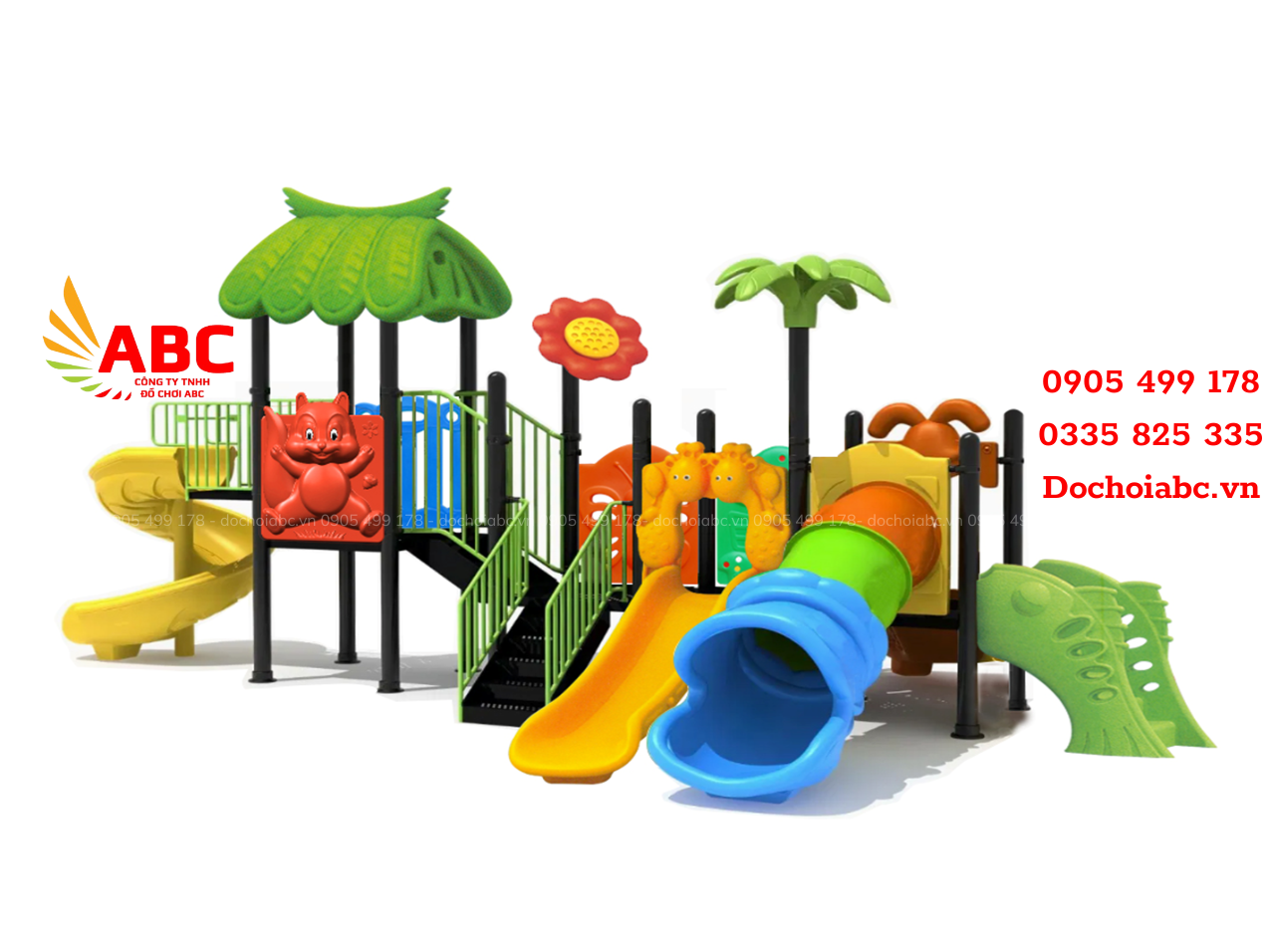 Bộ vận động đa năng ngoài (Cầu trượt, trượt ống, trượt xoắn, trượt thẳng, bậc thang leo trèo,...)