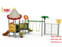 Cầu trượt xích đu liên hoàn kết hợp thang leo trèo