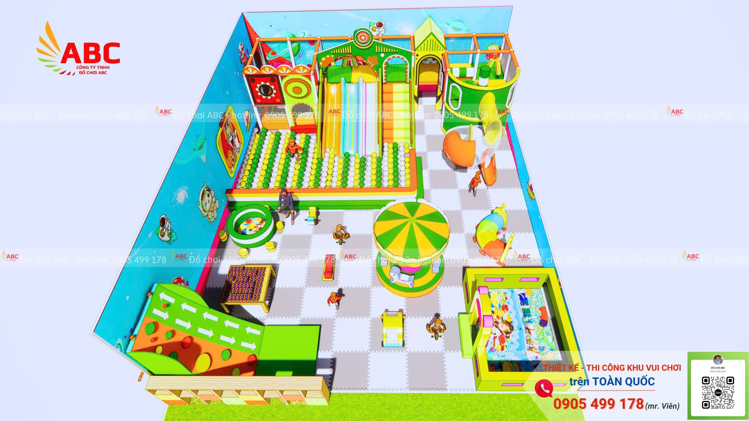 Mẫu thiết kế khu vui chơi trẻ em 150m² hiện đại