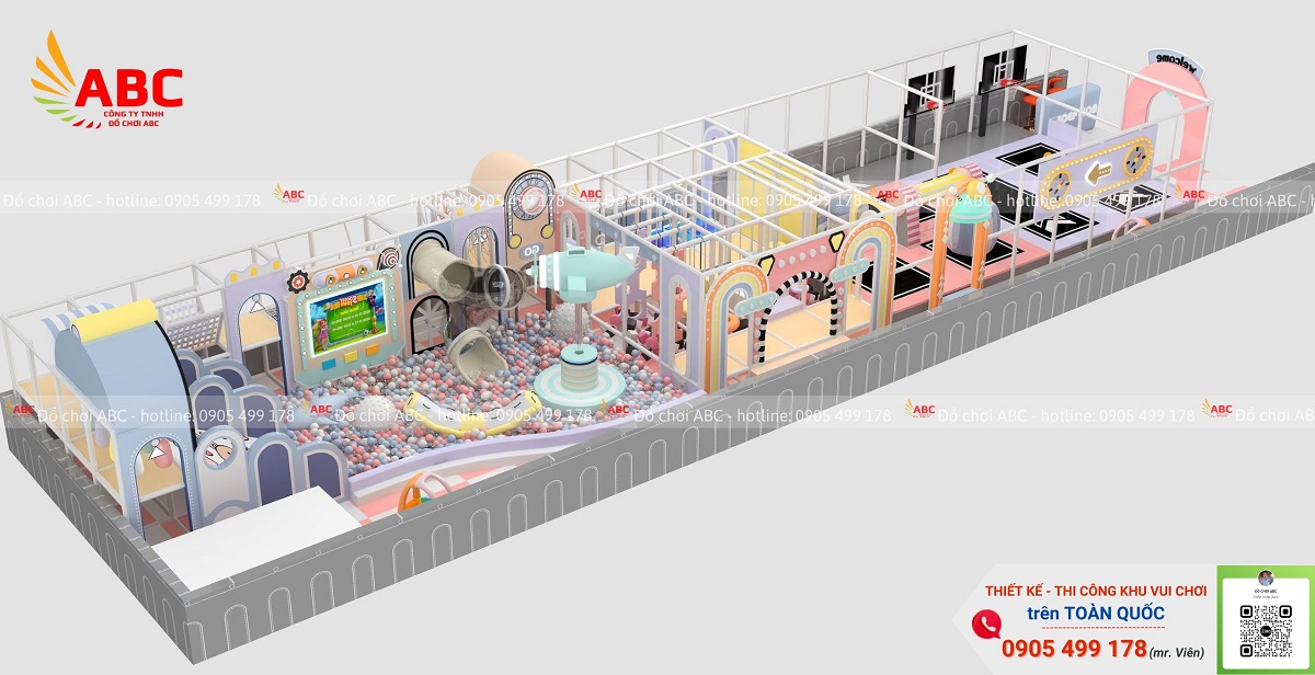 Mẫu thiết kế khu vui chơi trẻ em 200m2 hiện đại