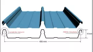 Tôn Cliplock 2 sóng công nghiệp