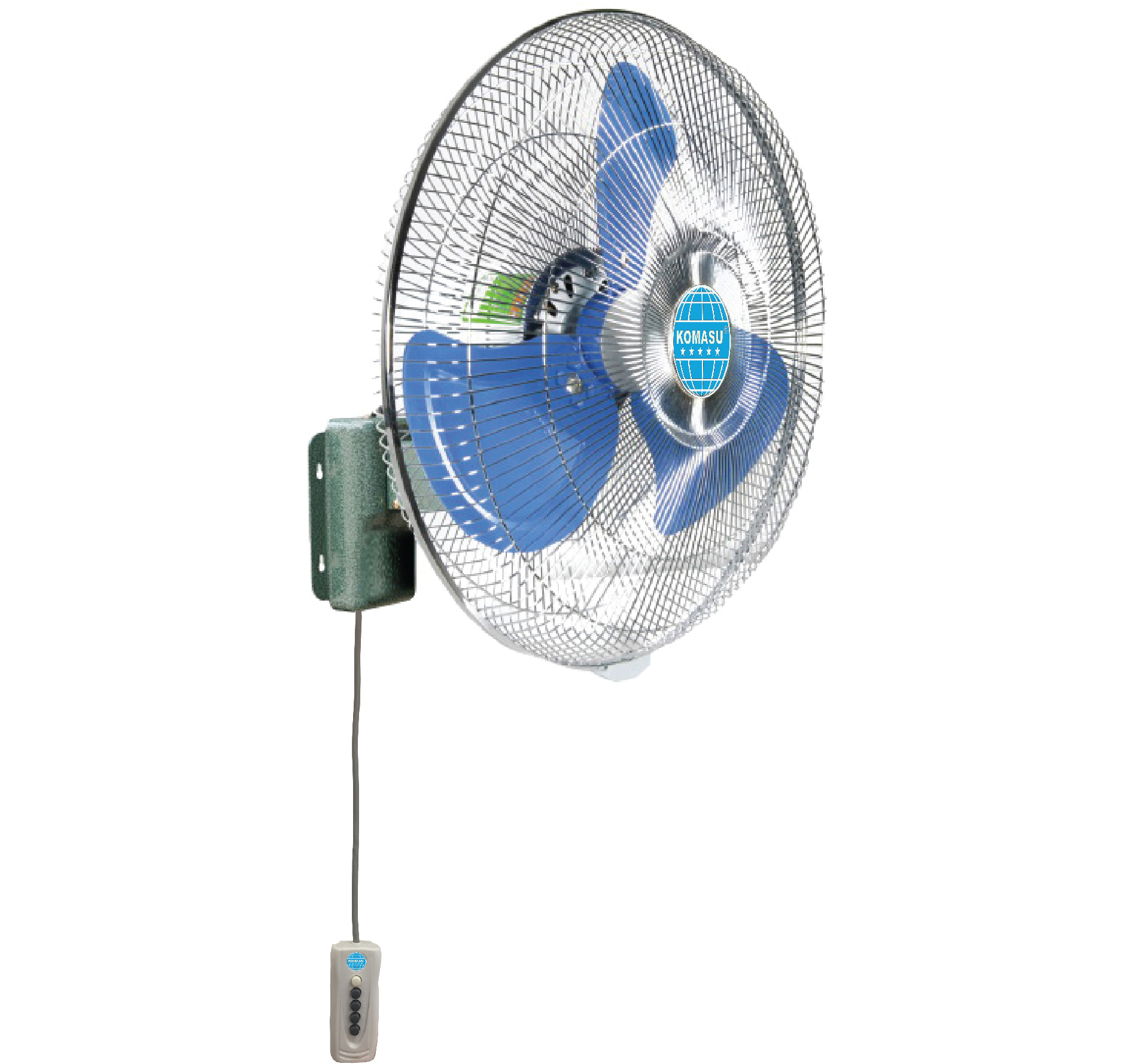 Quạt treo tường lồng mạ công tắc bấm Model KM450CT, Model KM500CT