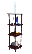 KỆ GÓC 4 TẦNG NHỎ BẰNG GỖ (NÂU)