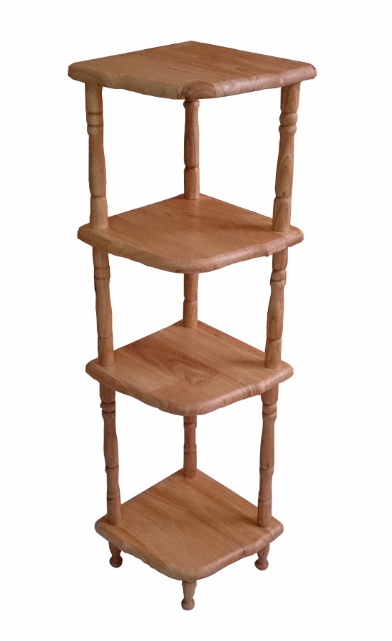 KỆ GÓC 4 TẦNG NHỎ BẰNG GỖ (TỰ NHIÊN)