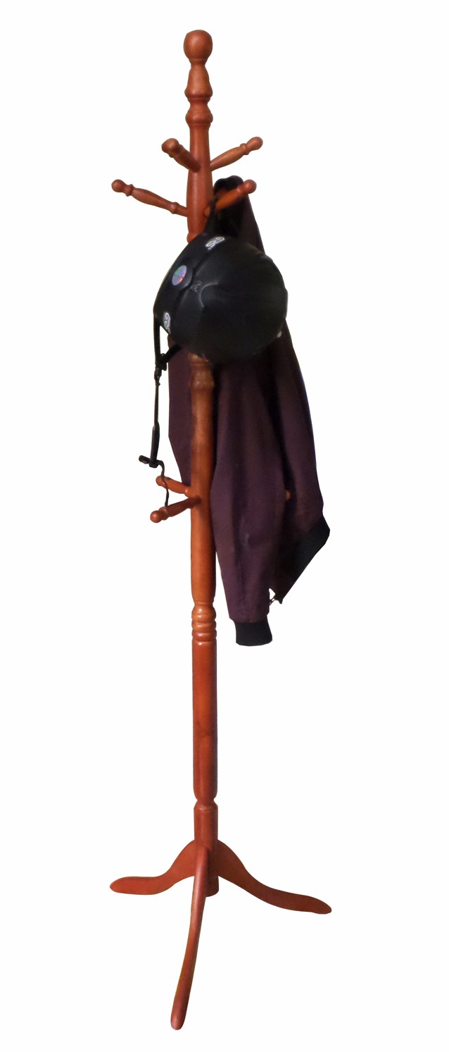 CÂY TREO QUẦN ÁO BẰNG GỖ CHÂN 3 ĐẾ DẸT (VÀNG CÁNH GIÁN)