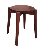GHẾ ĐÔN MẶT TRÒN CAO 33CM BẰNG GỖ (NÂU)