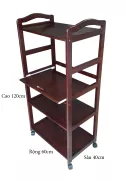 Kệ vi sóng 4 tầng bằng gỗ, kệ để lò vipa 4 tầng rộng 60cm bằng gỗ (Nâu)