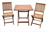 BỘ BÀN GHẾ CAFE NGOÀI TRỜI XẾP GỌN BẰNG GỖ (1 BÀN 2 GHẾ)