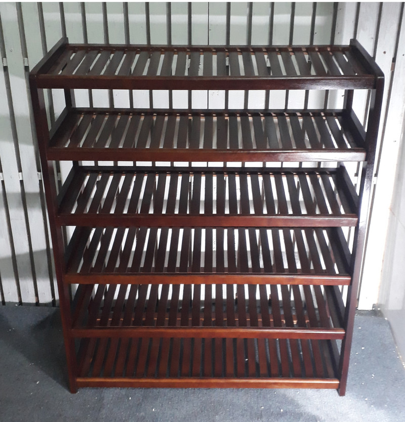 KỆ GIÀY 6 TẦNG RỘNG 60CM BẰNG GỖ (NÂU)