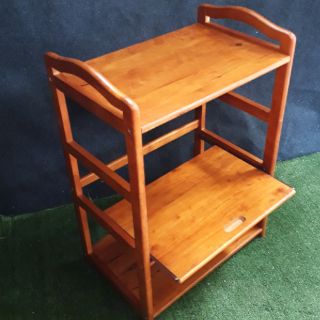 KỆ VI SÓNG 3 TẦNG BẰNG GỖ (VÀNG CÁNH GIÁN)