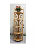 KỆ GÓC 5 TẦNG CỠ NHỎ CAO 150CM BẰNG GỖ (TỰ NHIÊN)