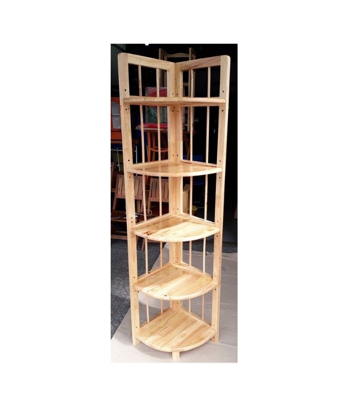 KỆ GÓC 5 TẦNG LỚN BẰNG GỖ (TỰ NHIÊN)