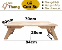 BÀN TRÀ XẾP GỌN CHÂN THANG 70x50x28CM BẰNG GỖ (TỰ NHIÊN)