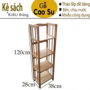 KỆ SÁCH 4 TẦNG RỘNG 38CM BẰNG GỖ (TỰ NHIÊN)