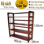 KỆ SÁCH 4 TẦNG RỘNG 90CM BẰNG GỖ (NÂU)