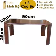 BÀN TRÀ XẾP GỌN CHÂN BÁNH MỲ 90x60x28CM BẰNG GỖ (NÂU)