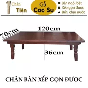 BÀN TRÀ XẾP GỌN CHÂN TIỆN 120x70x36CM BẰNG GỖ (NÂU)