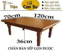 BÀN TRÀ XẾP GỌN CHÂN TIỆN 120x70x36CM BẰNG GỖ (VÀNG CÁNH GIÁN)