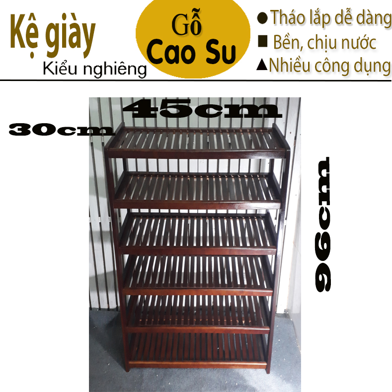 KỆ GIÀY 6 TẦNG RỘNG 45CM BẰNG GỖ (NÂU)