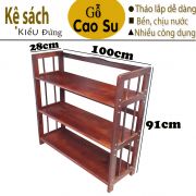 KỆ SÁCH 3 TẦNG RỘNG 100CM BẰNG GỖ (NÂU)