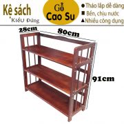 KỆ SÁCH 3 TẦNG RỘNG 80CM BẰNG GỖ (NÂU)