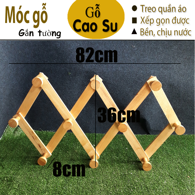 MÓC TREO QUẦN ÁO GẮN TƯỜN CỠ LỚN BẰNG GỖ (TỰ NHIÊN)