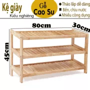 KỆ GIÀY 3 TẦNG RỘNG 80CM BẰNG GỖ (TỰ NHIÊN)