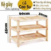 KỆ GIÀY 3 TẦNG RỘNG 60CM BẰNG GỖ (TỰ NHIÊN)