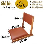 GHẾ BỆT XẾP GỌN KIỂU NHẬT BẰNG GỖ (NỆM MÀU CAM)