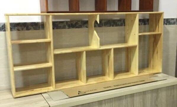 KỆ SÁCH TREO TƯỜNG RỘNG 140CM BẰNG GỖ (TỰ NHIÊN)