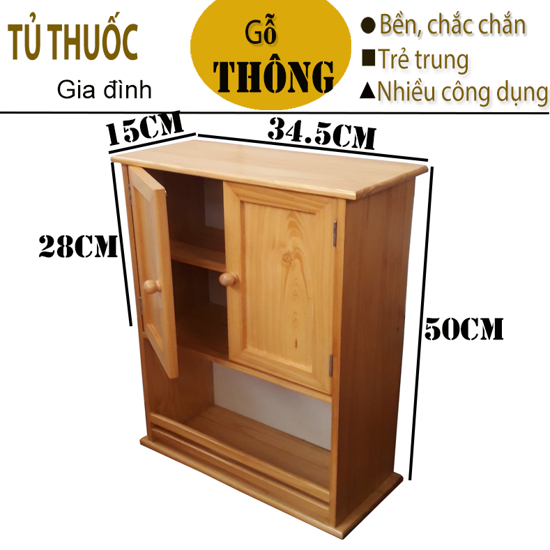 Tủ thuốc gia đình NHF-009 màu gỗ tự nhiên