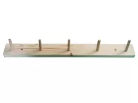 Móc treo quần áo gỗ gắn tường, thanh treo đồ đa năng 5 móc bằng gỗ