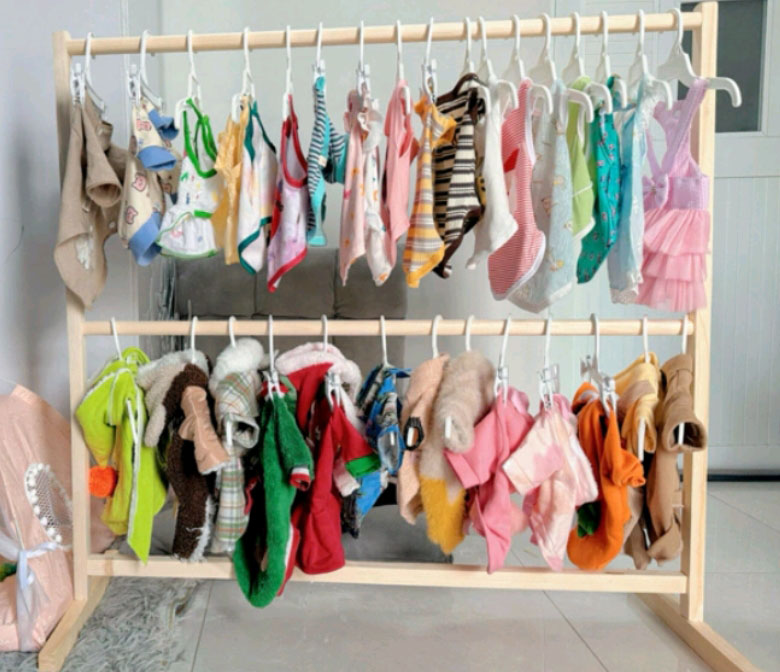 Xào treo quần áo cho bé 2 tầng tiện lợi, dễ thương