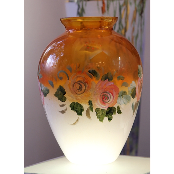 Lọ hoa vẽ tay nghệ thuật Gipar, H40cm