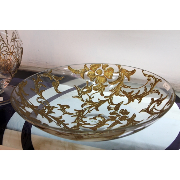 Đĩa hoa vẽ tay nghệ thuật Gipar