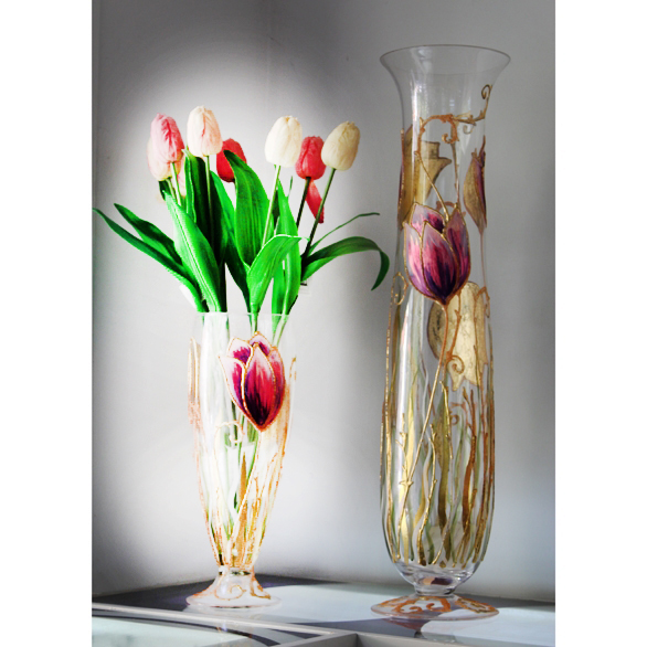 Lọ hoa vẽ tay nghệ thuật Gipar, H80cm