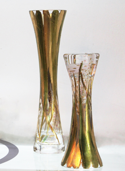 Chân nến vẽ tay nghệ thuật Gipar, H35cm