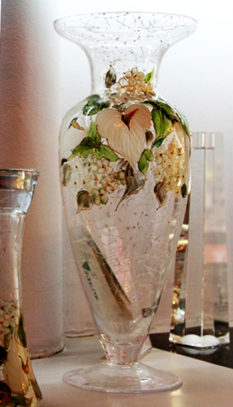 Lọ hoa vẽ tay nghệ thuật Gipar, H43cm