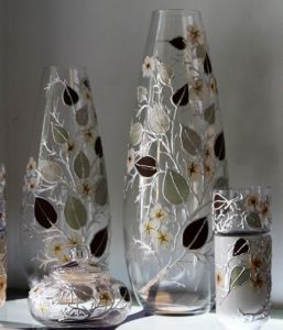 Lọ hoa vẽ tay nghệ thuật Gipar, H50cm
