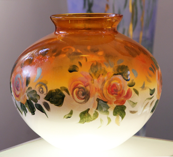 Lọ hoa vẽ tay nghệ thuật Gipar, H27cm