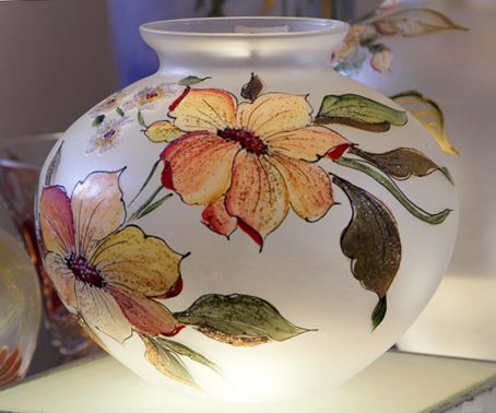 Lọ hoa vẽ tay nghệ thuật Gipar, D28xH25cm