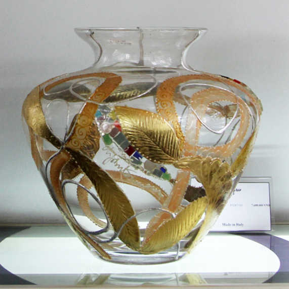 Lọ hoa vẽ tay nghệ thuật Gipar, H35cm