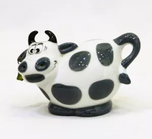 Lọ đựng muối tiêu con Bò, trắng sứ H6cm