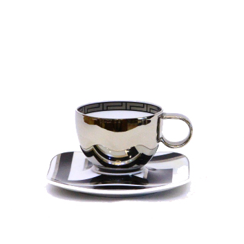 Bộ 02 đĩa, tách Espresso Versace Dedalo, 0,09l