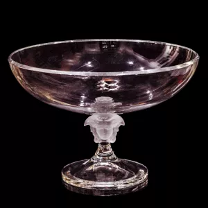 Bát pha lê có chân Versace Medusa, D33cm