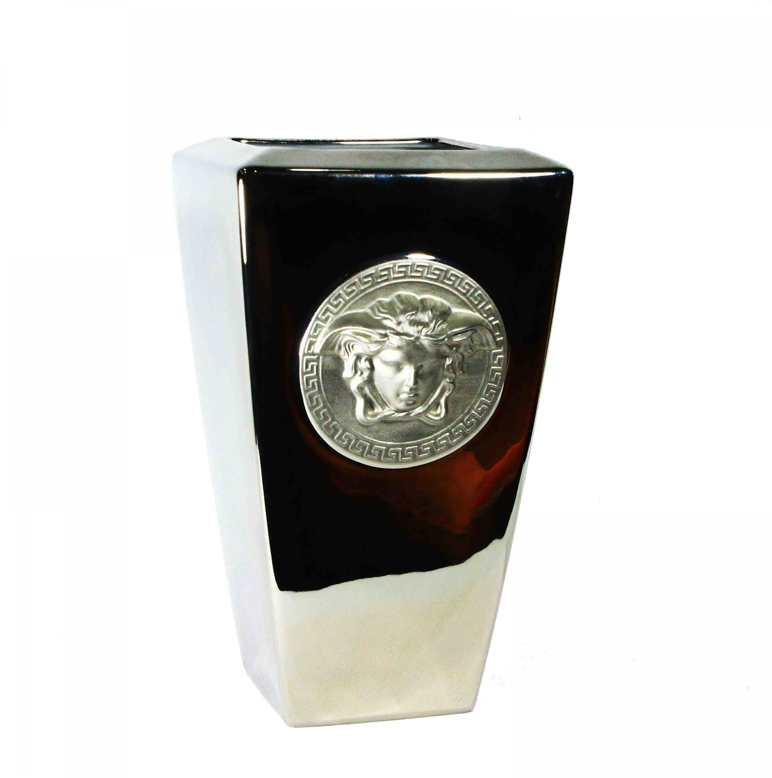 Lọ hoa gốm Versace Medusa (mạ Platin), H24cm
